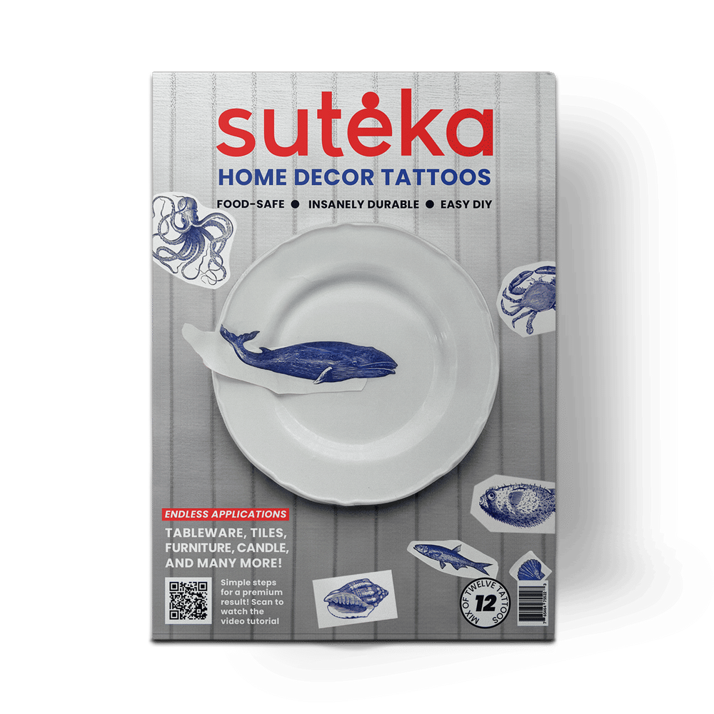 Vintage Ink Ocean Mix - Blue DIY Plate Sticker Decoration