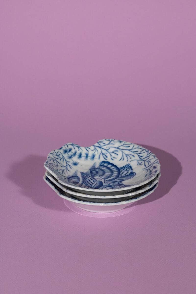 Rare Vintage French Seashell Plates Set
