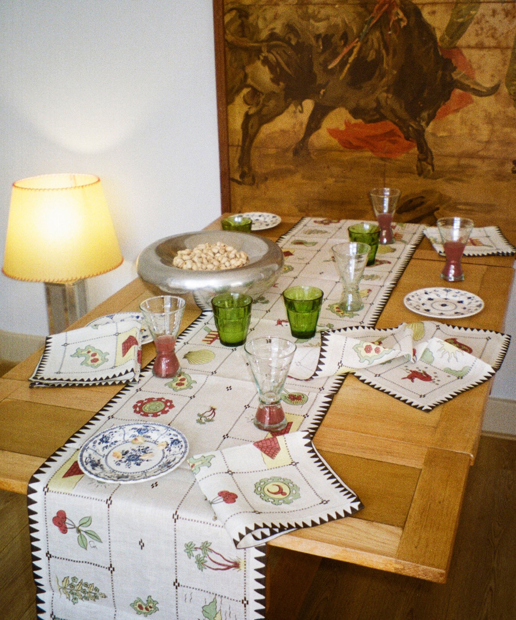 Redwork Table Runner in Black