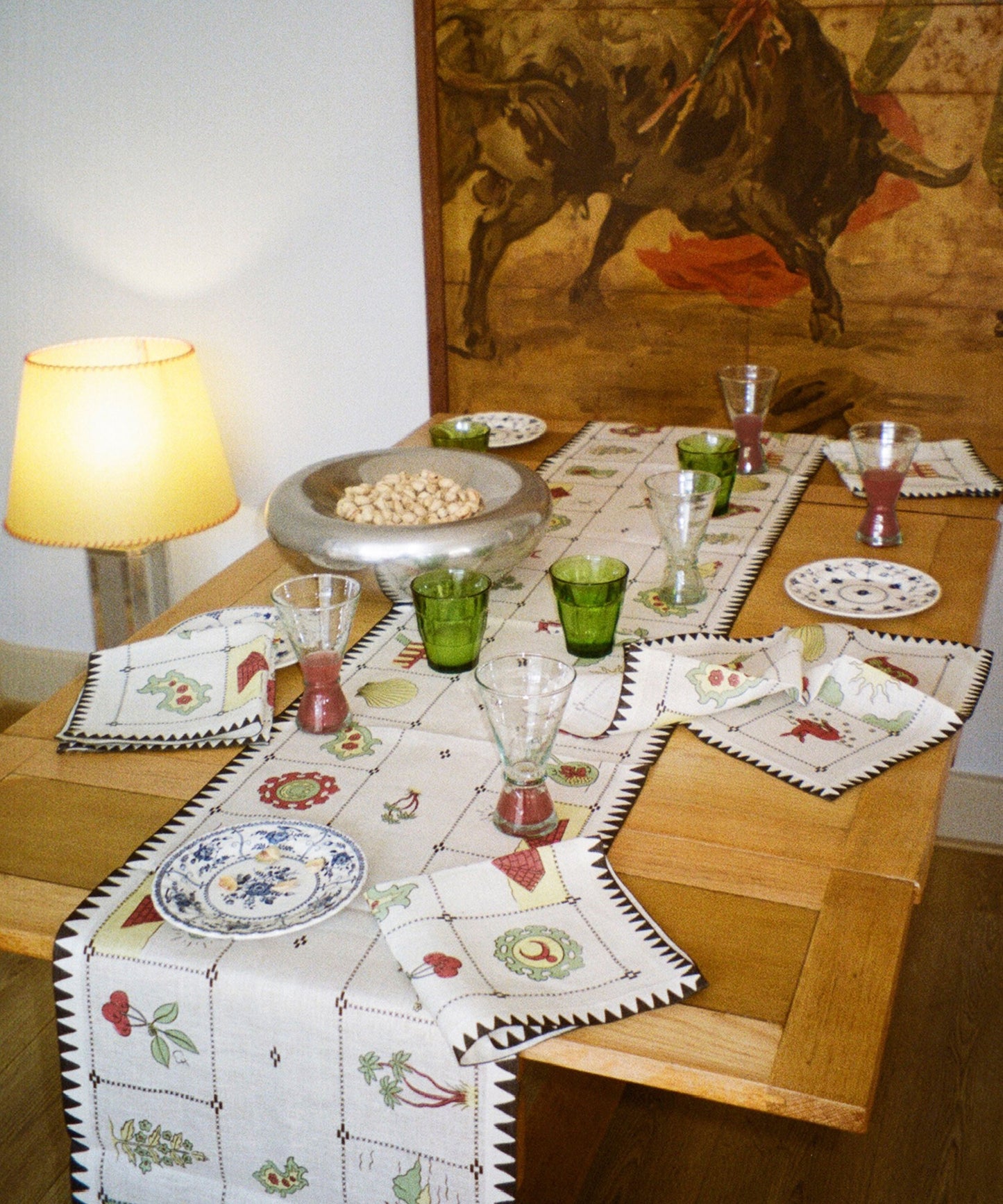 Redwork Table Runner in Black