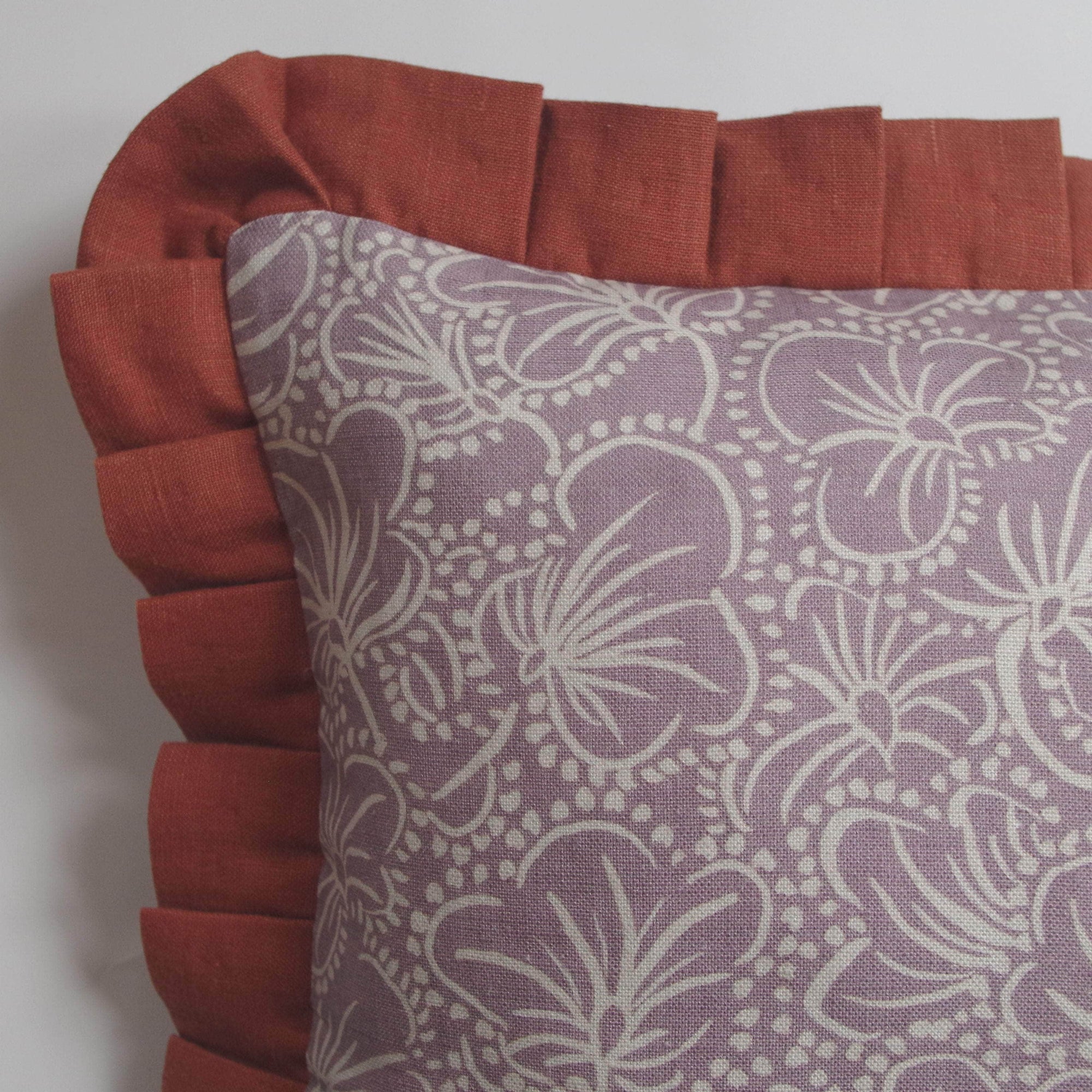 Printed Violas Lilac Cushion