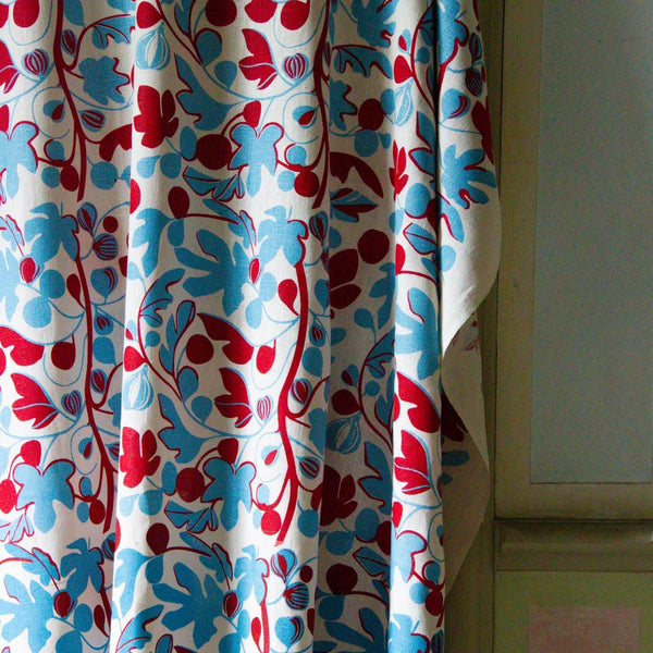 Figs Fabric (Red and Cornflower Blue)