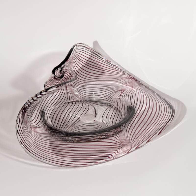Vintage Striped Murano Glass Bowl