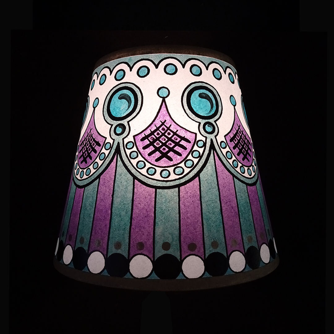 Marquee Hand Painted Lampshade in Mauve Gold