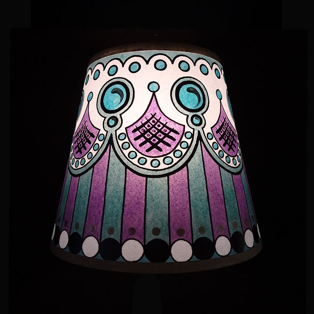 Marquee Hand Painted Lampshade in Mauve Gold
