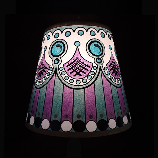 Marquee Hand Painted Lampshade in Mauve Gold