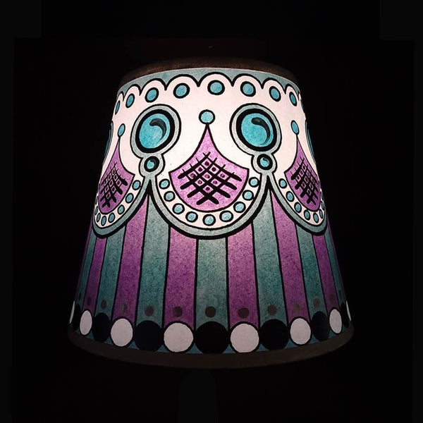 Marquee Hand Painted Lampshade in Mauve Gold