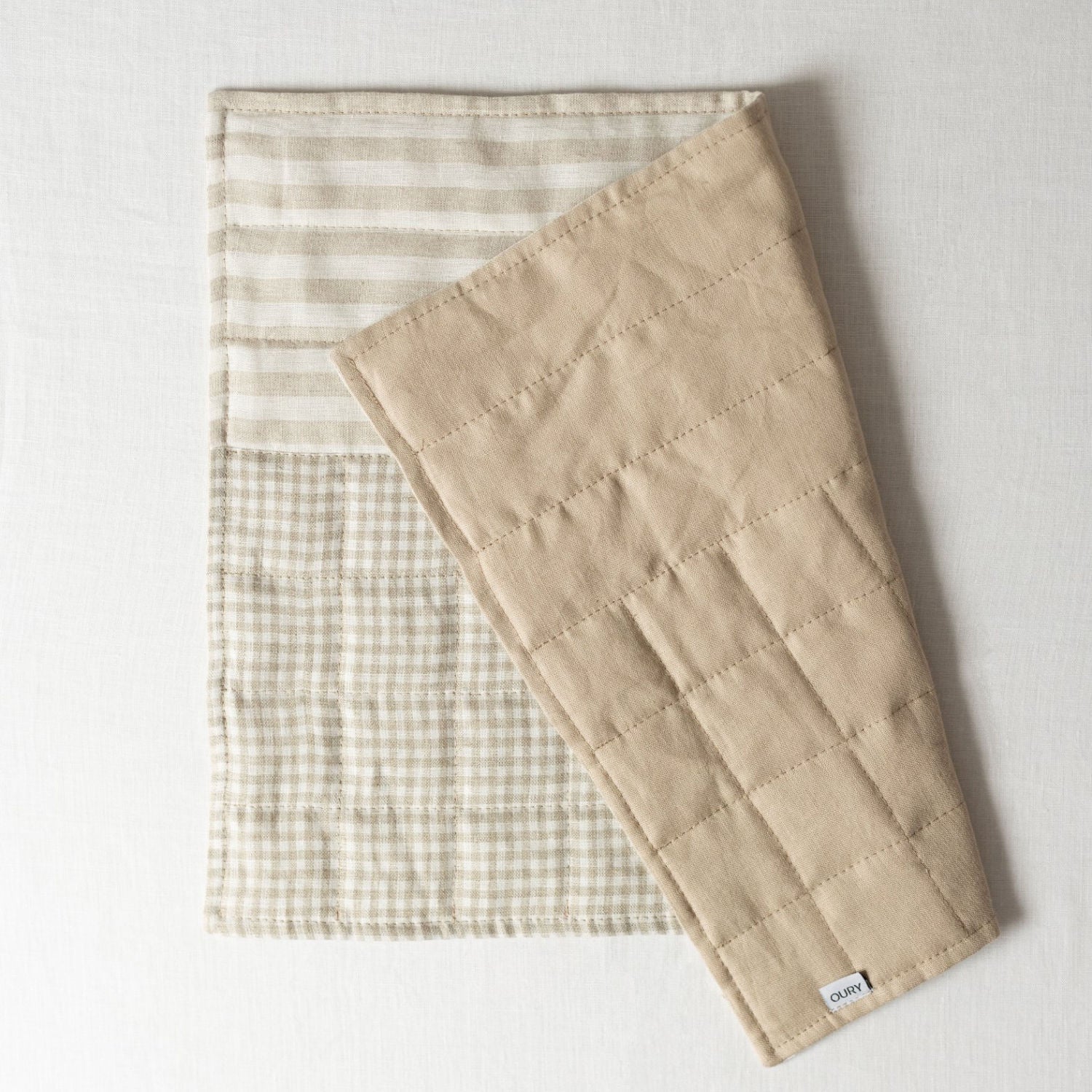Beige Stripes Linen Placemat