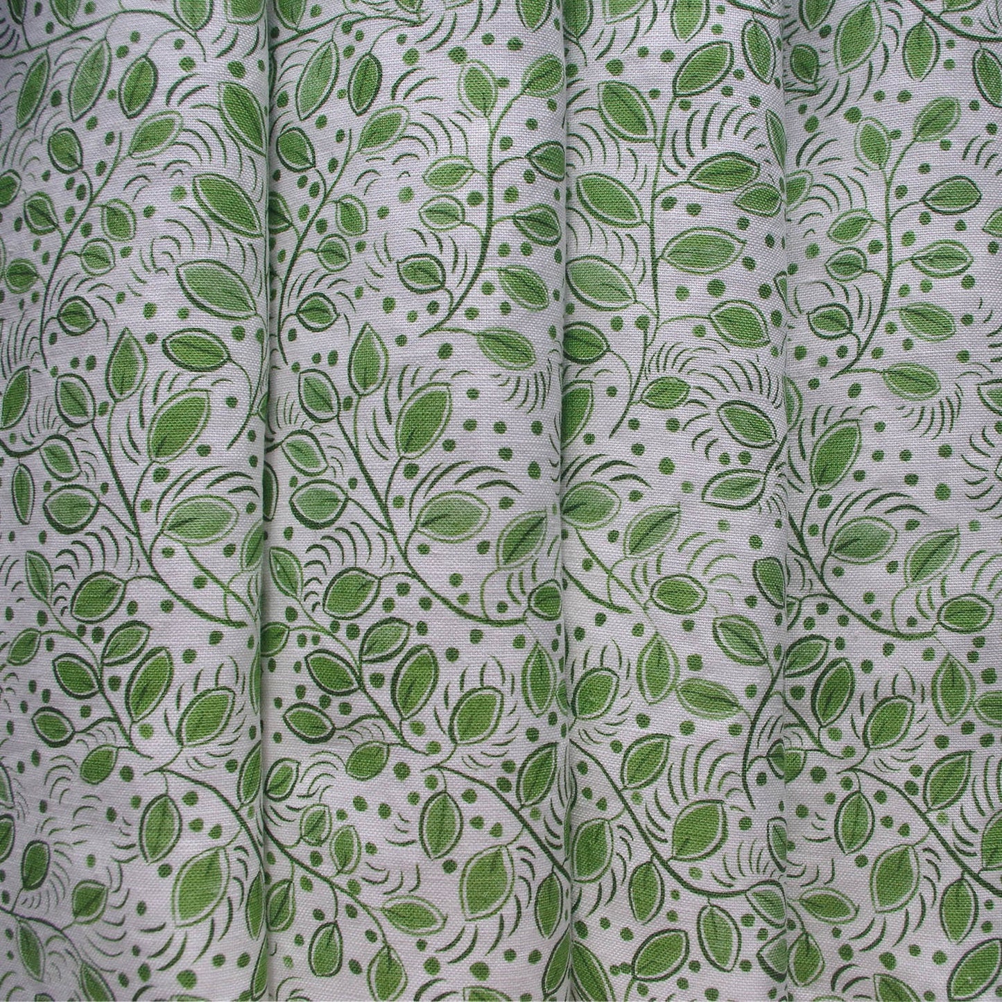 Printed Little Leaves Fabric - Green