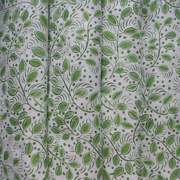Printed Little Leaves Fabric - Green