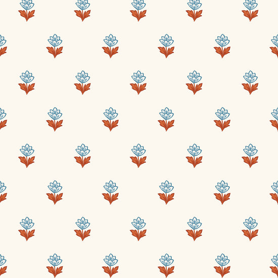 Indian Tulips Wallpaper - Blue and Brown