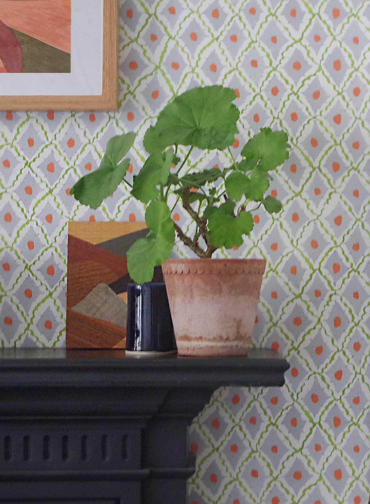 Printed Diamonds Wallpaper - Green