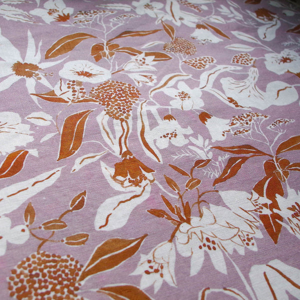 Printed Night Garden Fabric - Lavender