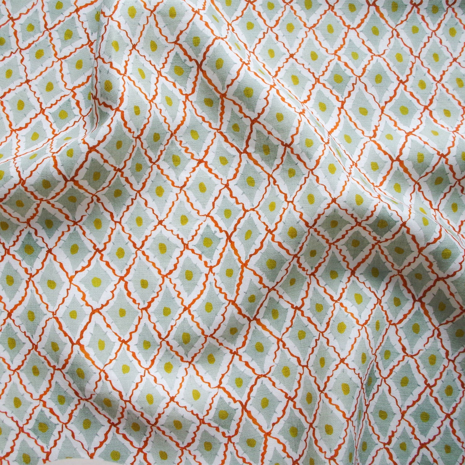 Printed Diamonds Fabric - Red