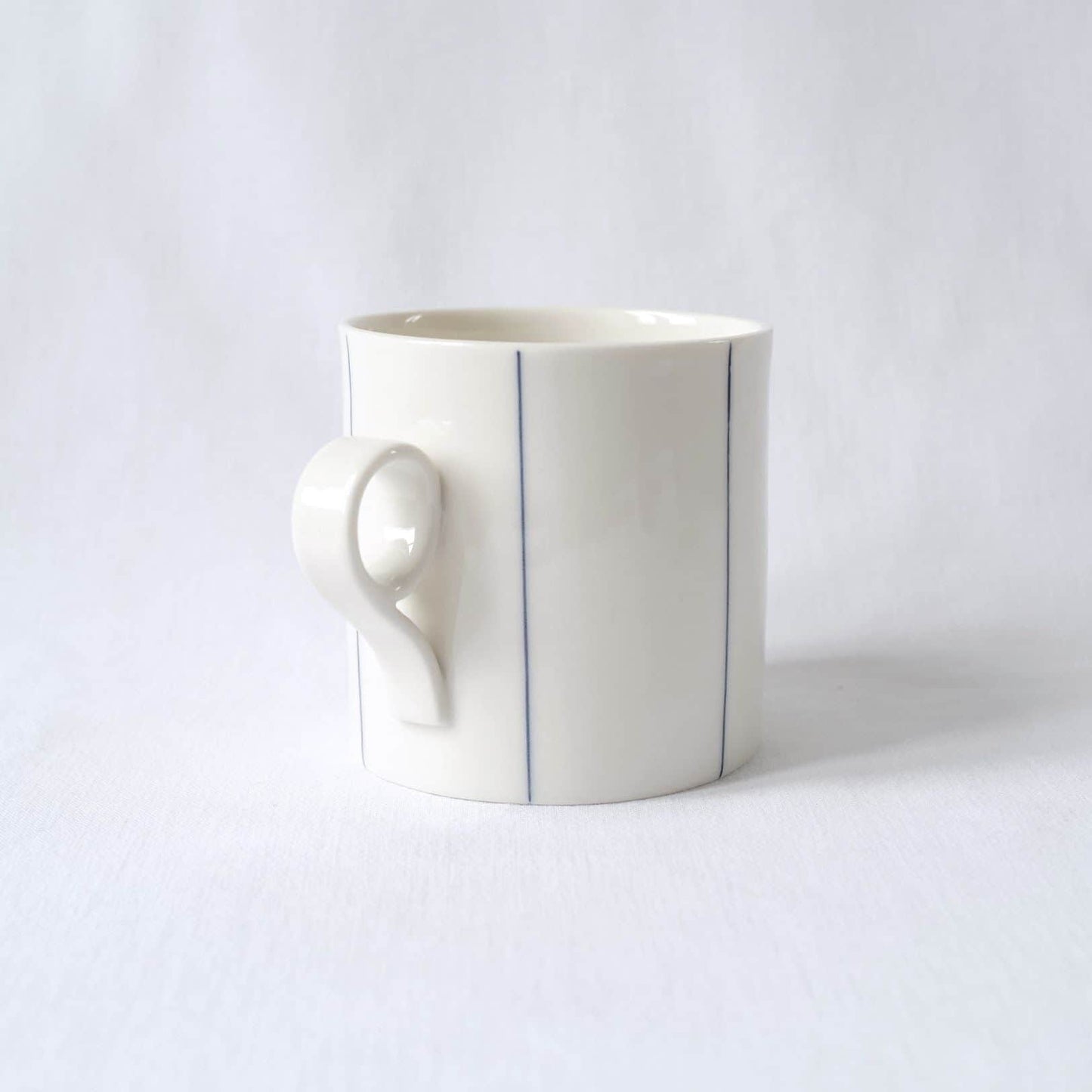 Large Mug with Blue Stripes - Loop Handle