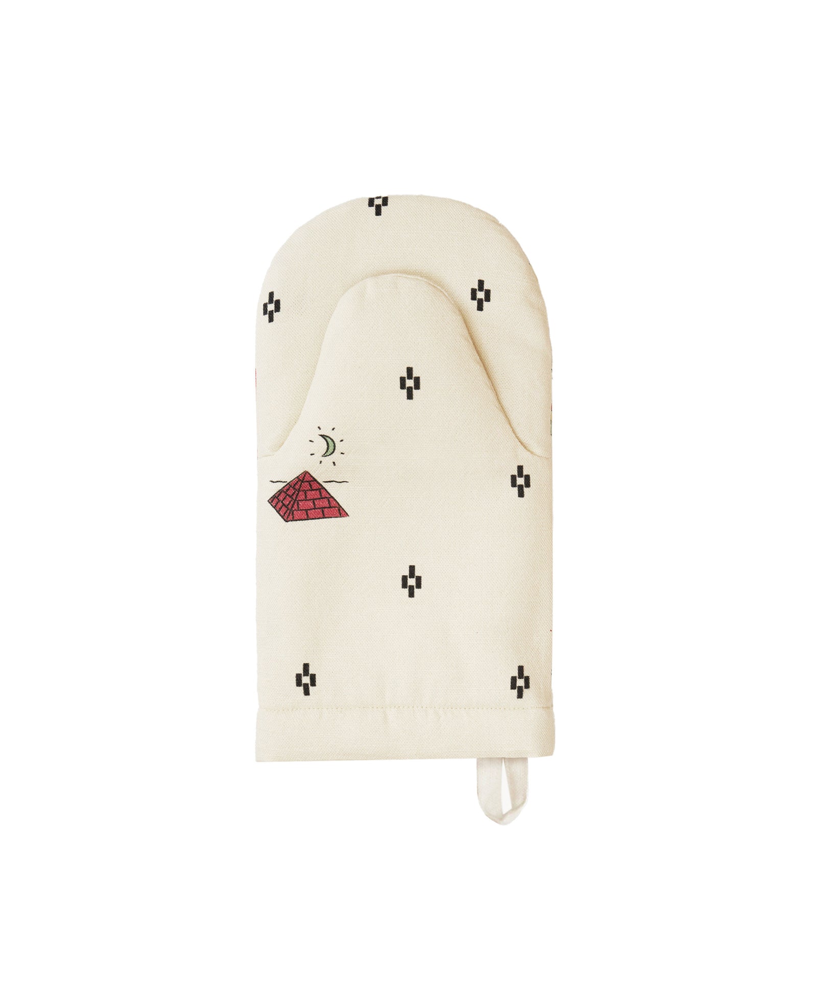 Redwork Oven Mitt in Black