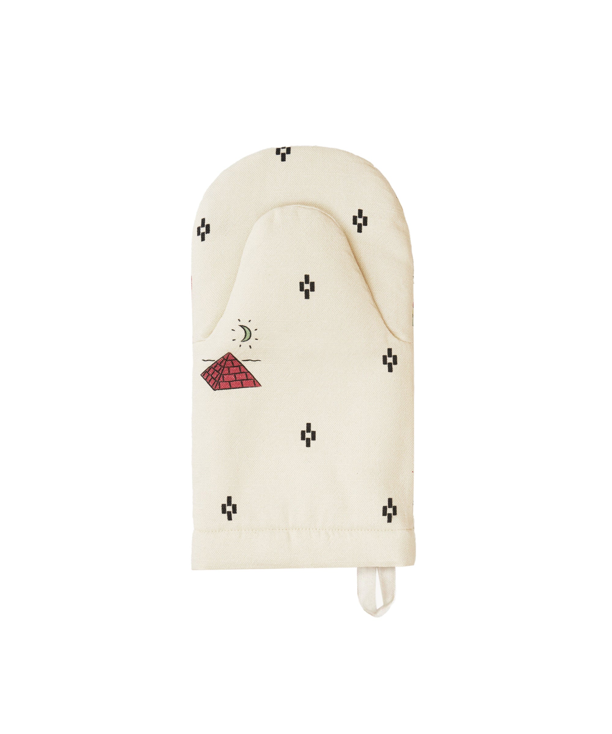 Redwork Oven Mitt in Black