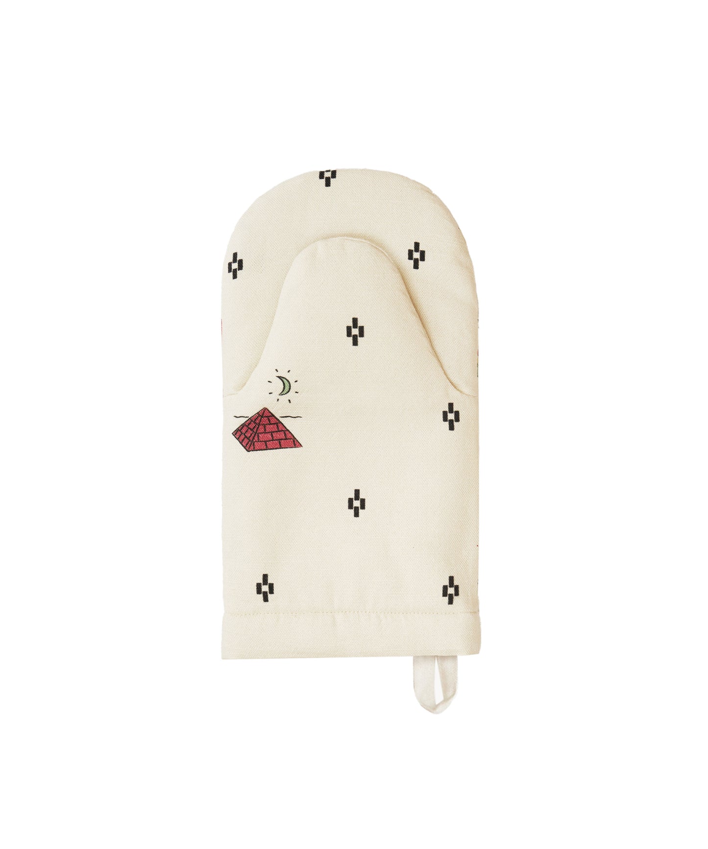Redwork Oven Mitt in Black