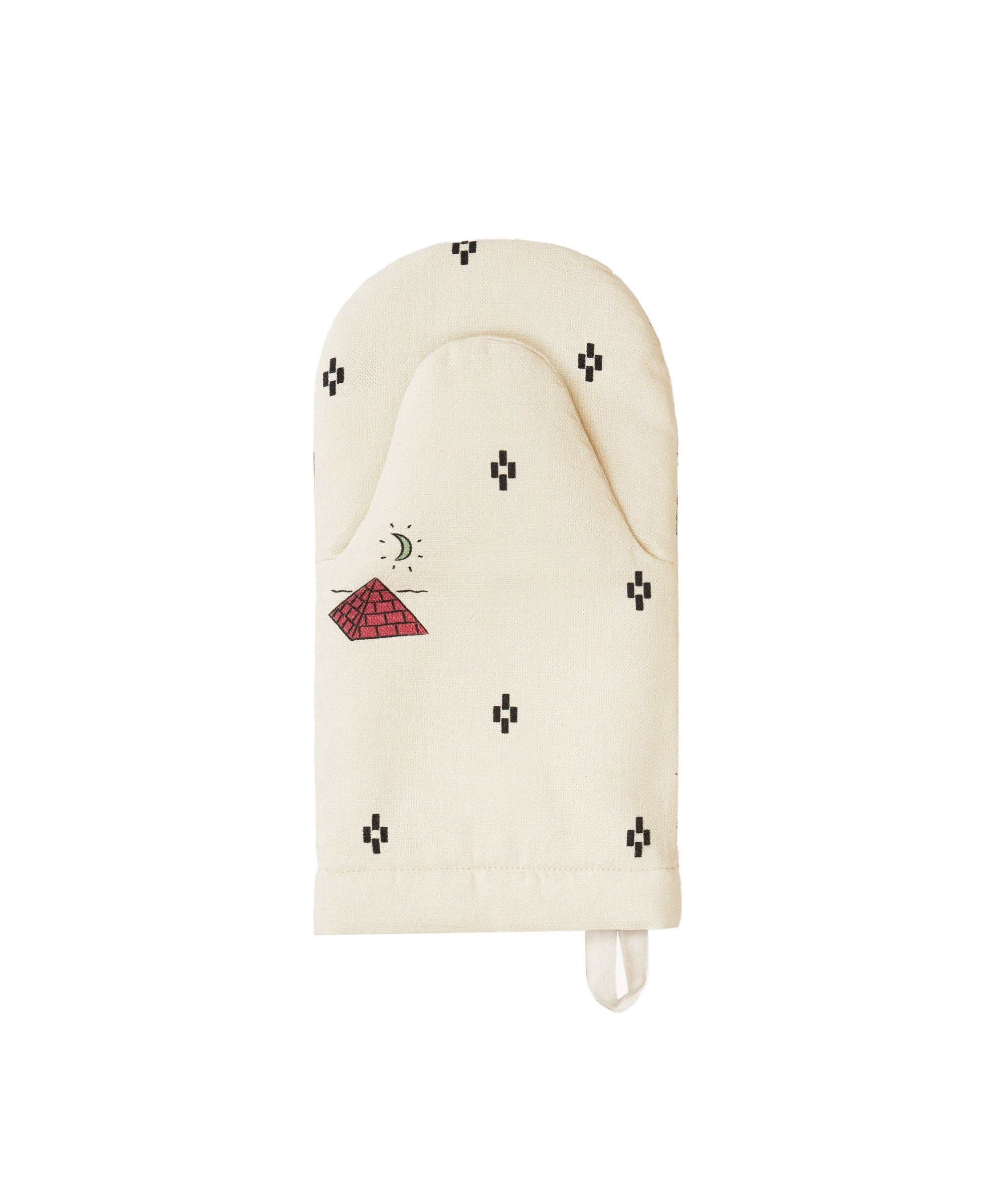 Redwork Oven Mitt in Black
