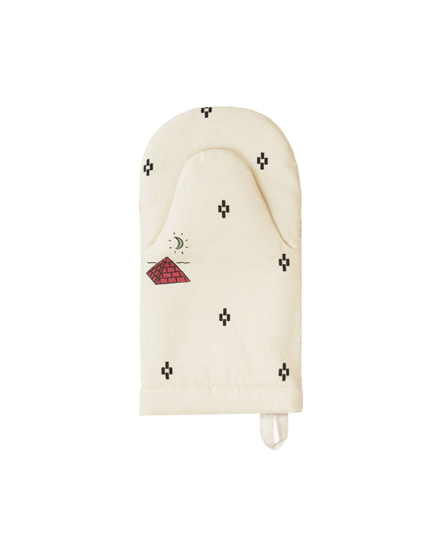 Redwork Oven Mitt in Black