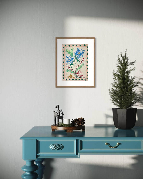 Multi-colored Florals on Natural Background I Original Painting A3