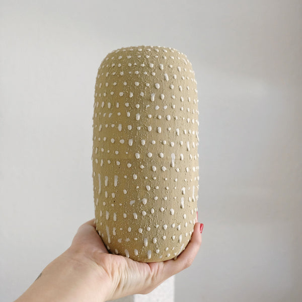 Eliana - Ceramic Vase - Beige with Dots