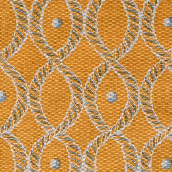 Dolly Fabric in Gold and Blue