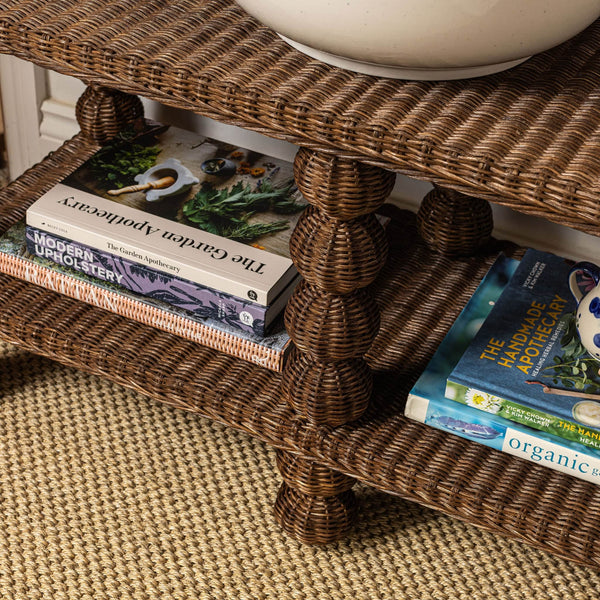 Bobbin Rattan Bench