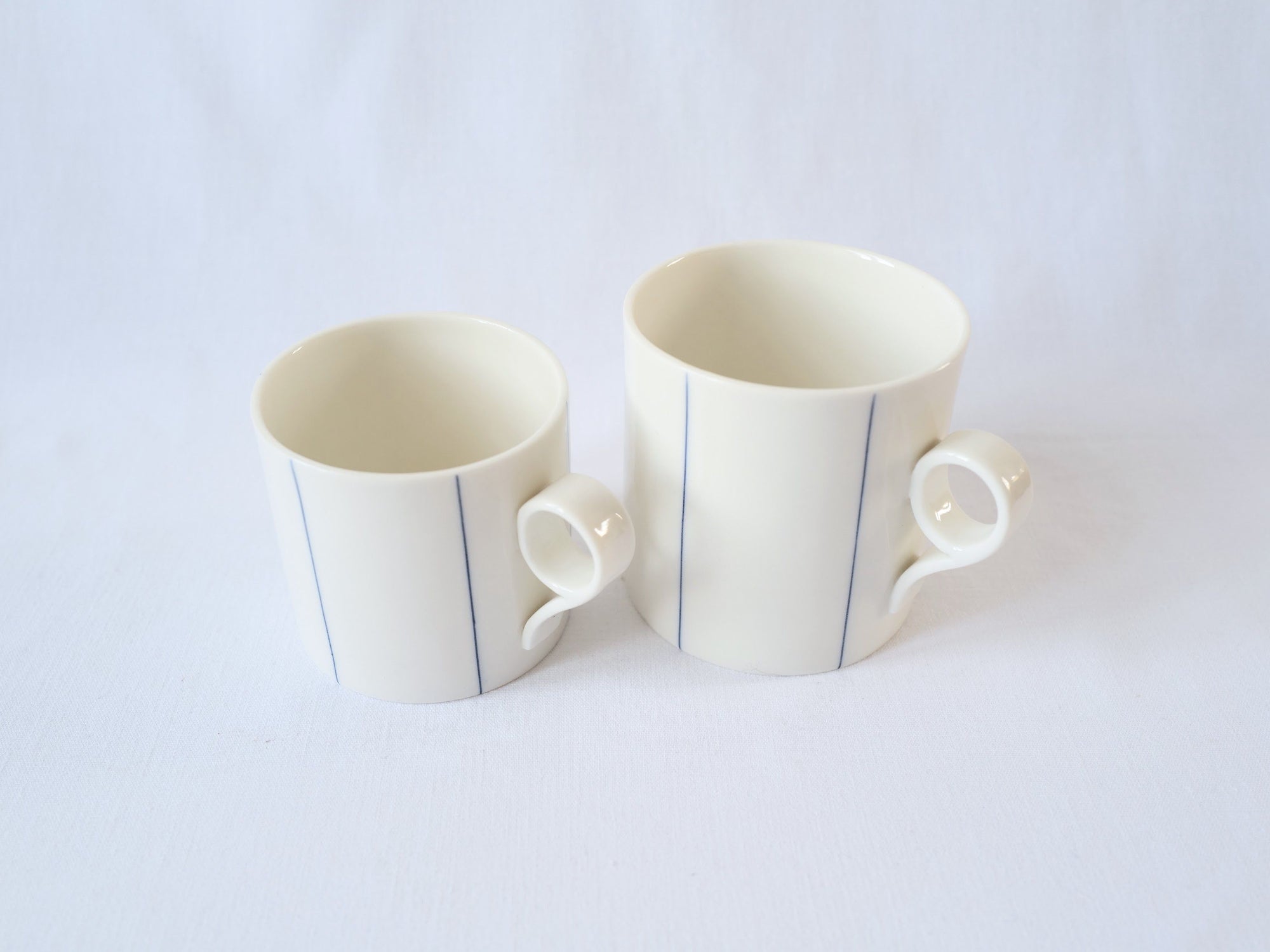 Large Mug with Blue Stripes - Loop Handle