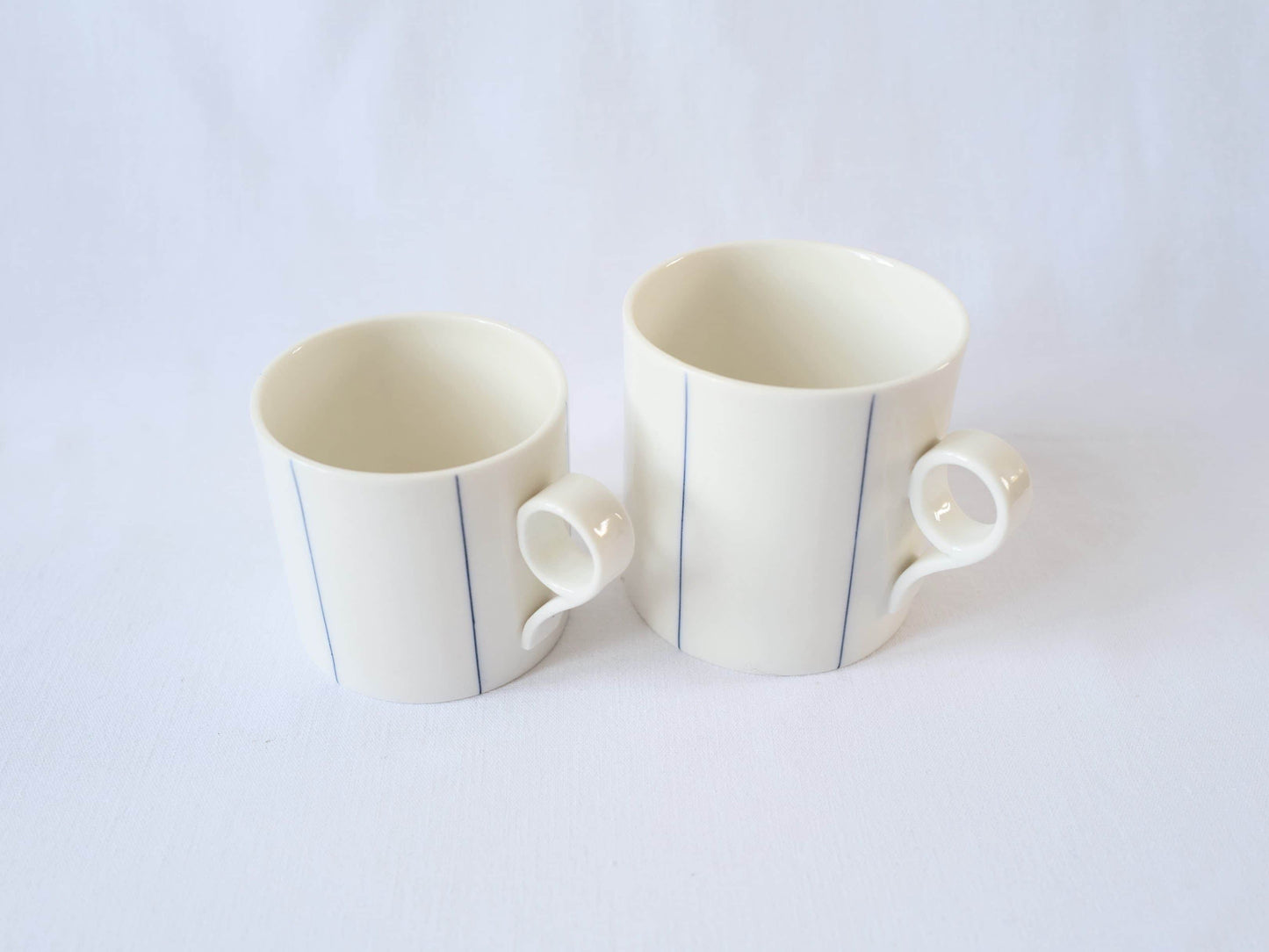 Large Mug with Blue Stripes - Loop Handle