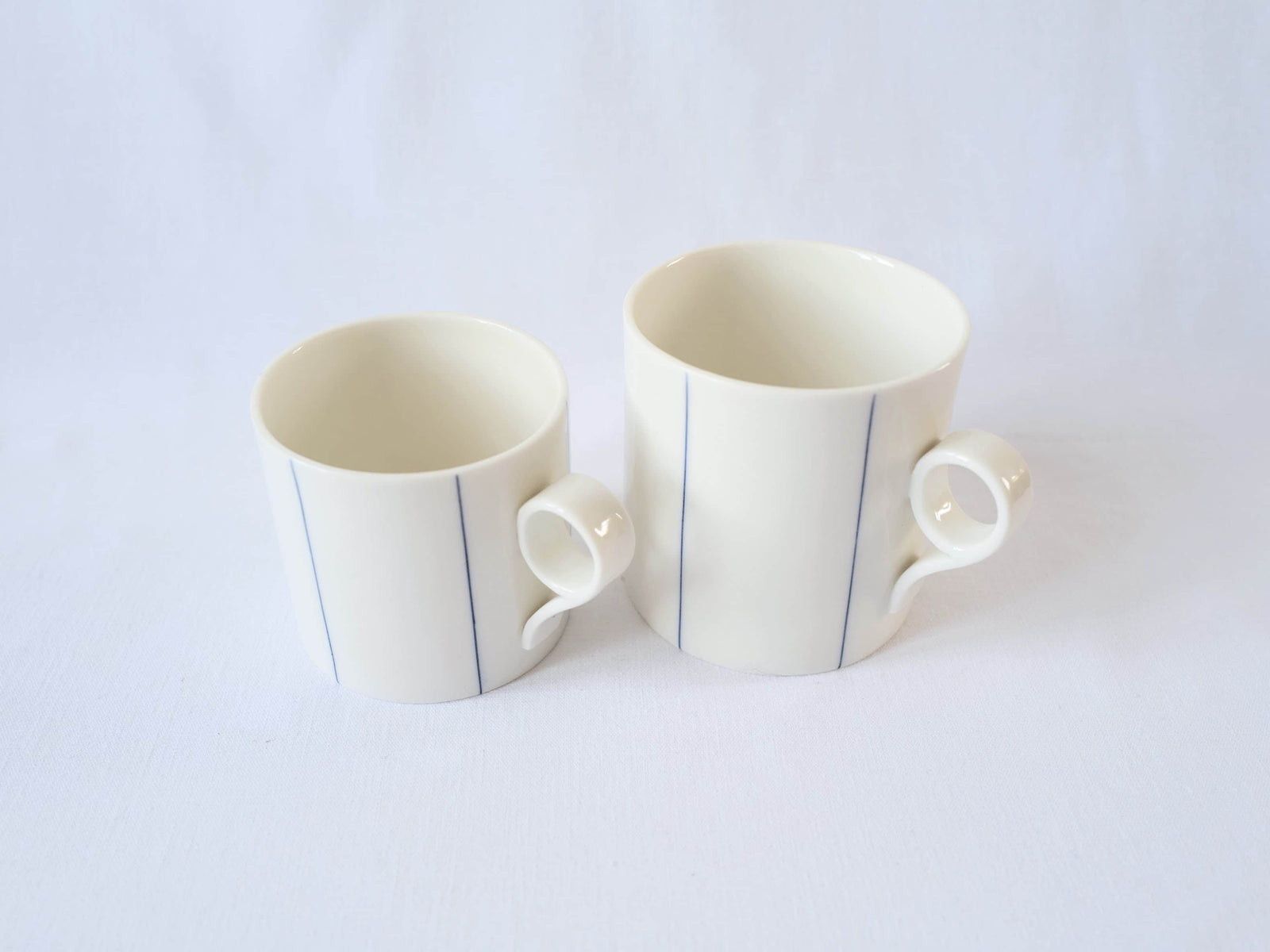 Large Mug with Blue Stripes - Loop Handle