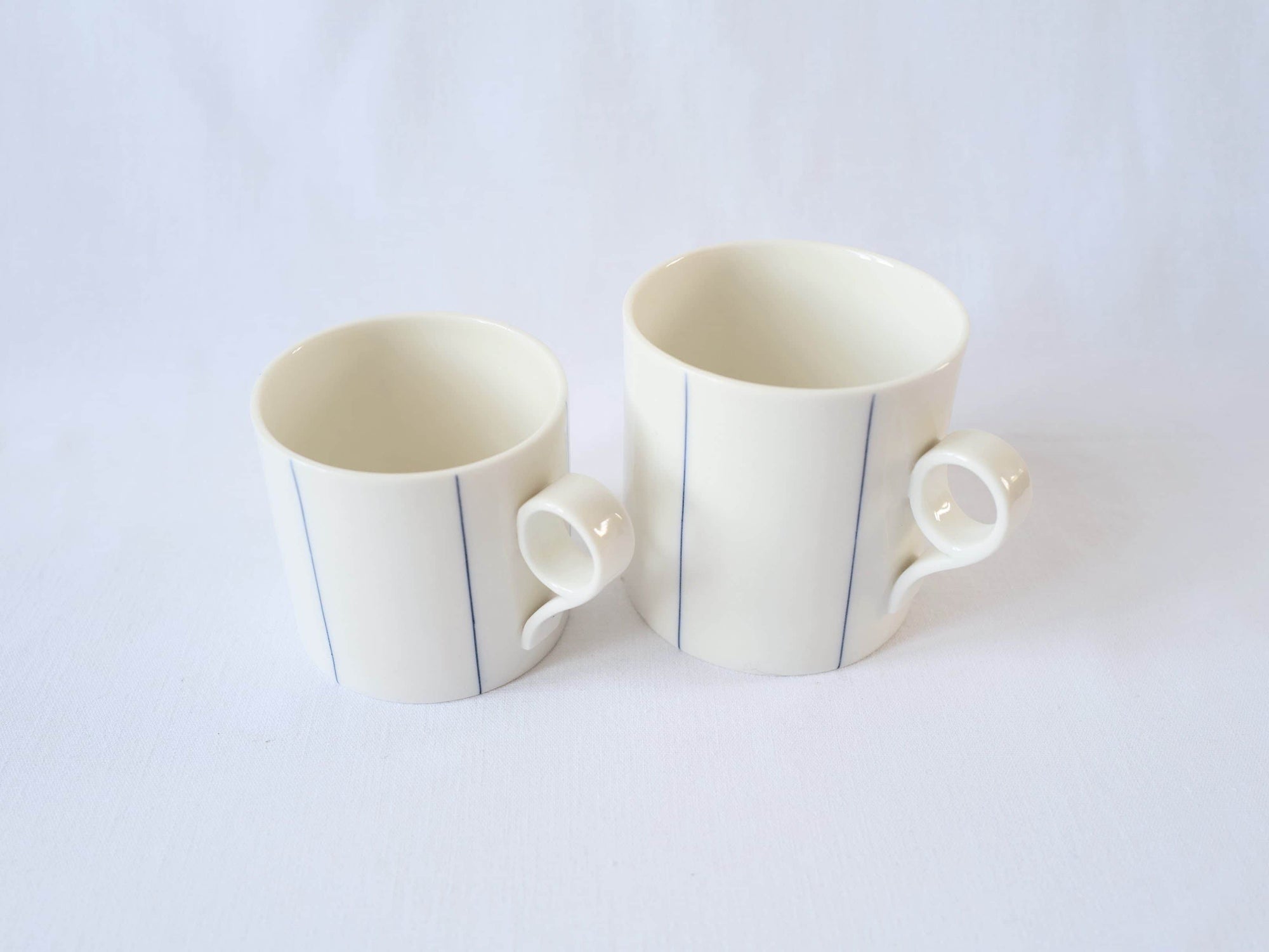 Large Mug with Blue Stripes - Loop Handle