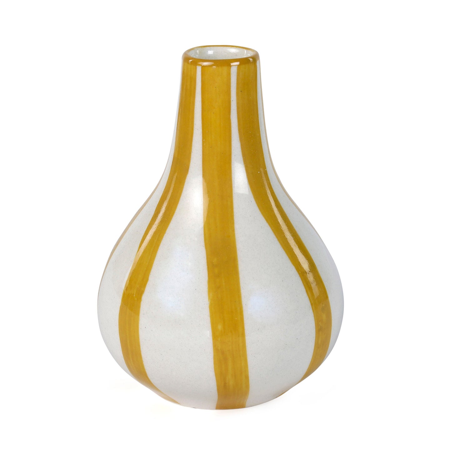 Ceramic Stripe Bud Vase, Yellow (SET OF 2)
