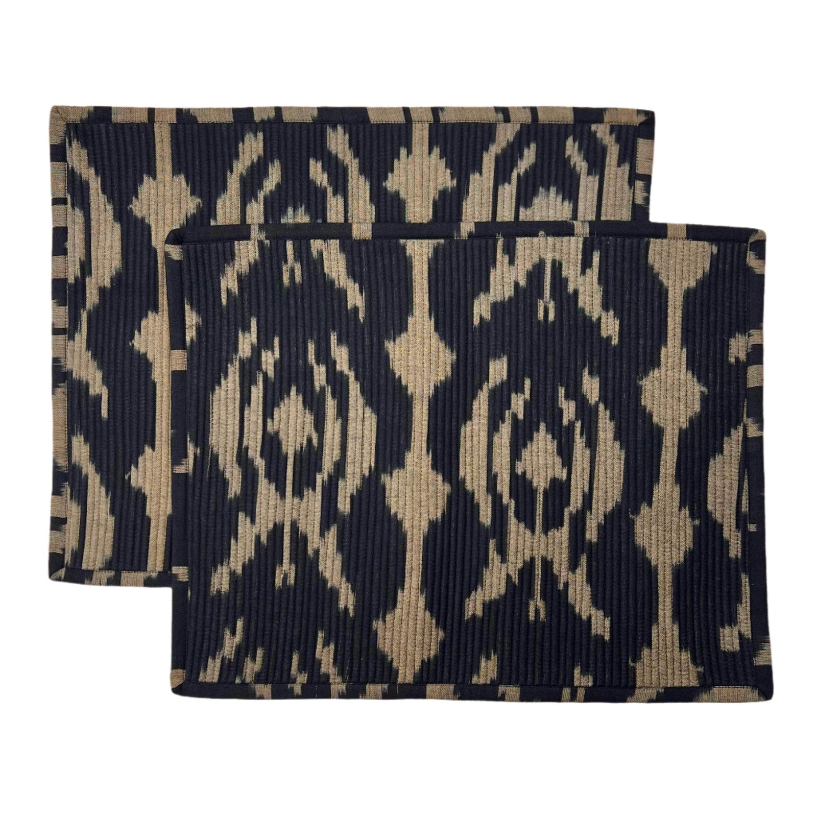 The Breakfast Ikat Placemat - Black & Taupe