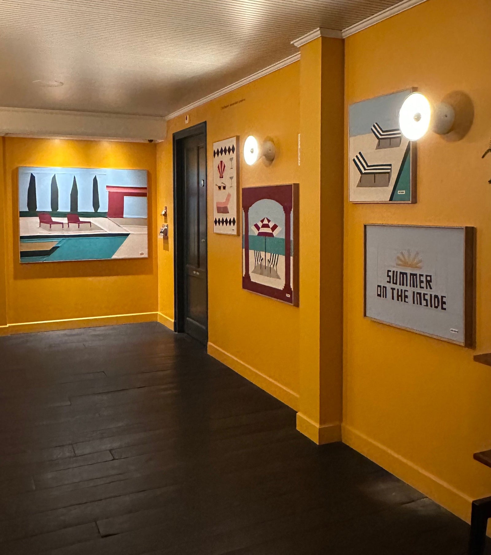 Deckchairs By The Pool Original Quilted Artwork