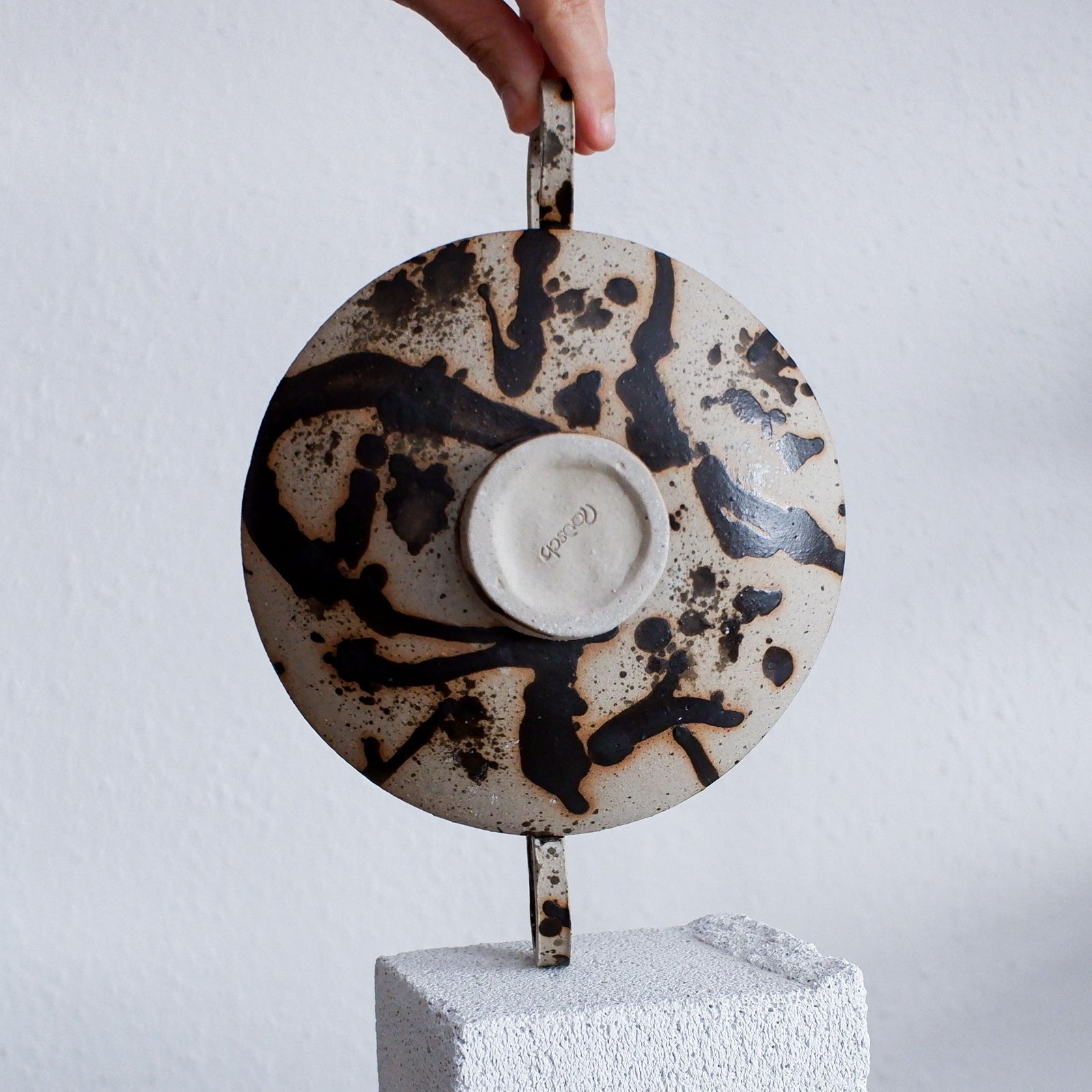 Zebrino - Matt Black Paint Splash - Ceramic Vase