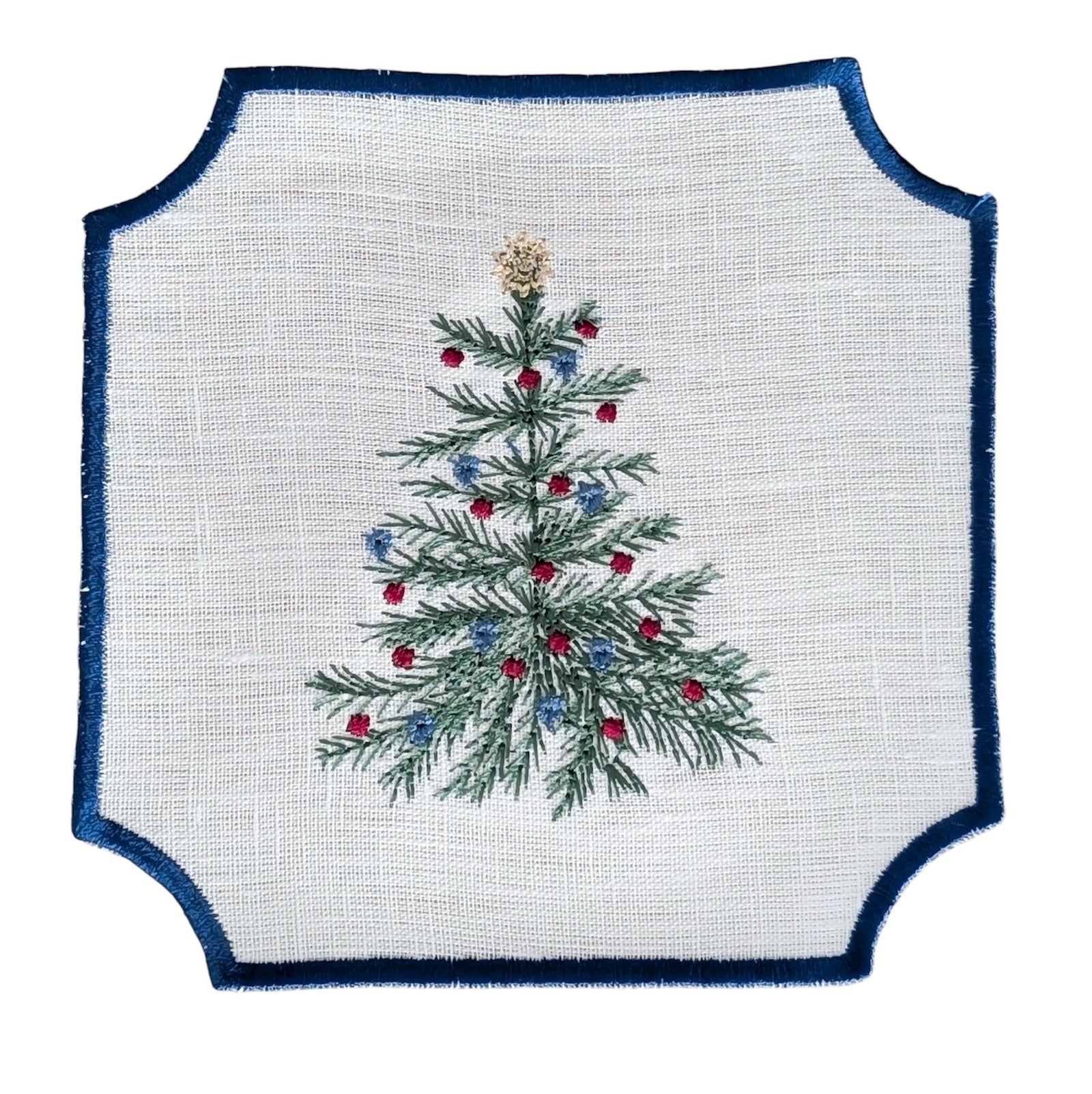 CHRISTMAS HOME - Christmas Embroidery Cocktail Napkin Set (set of 6)