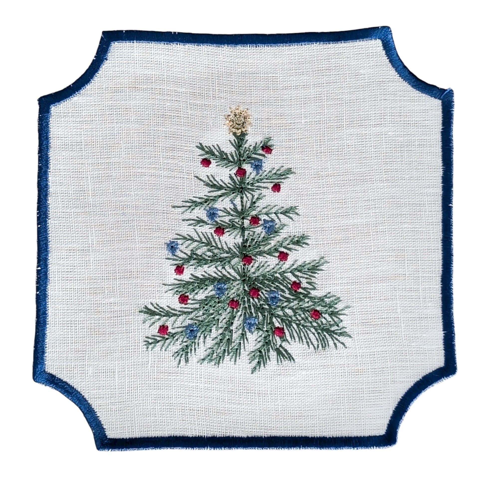 CHRISTMAS HOME - Christmas Embroidery Cocktail Napkin Set (set of 6)