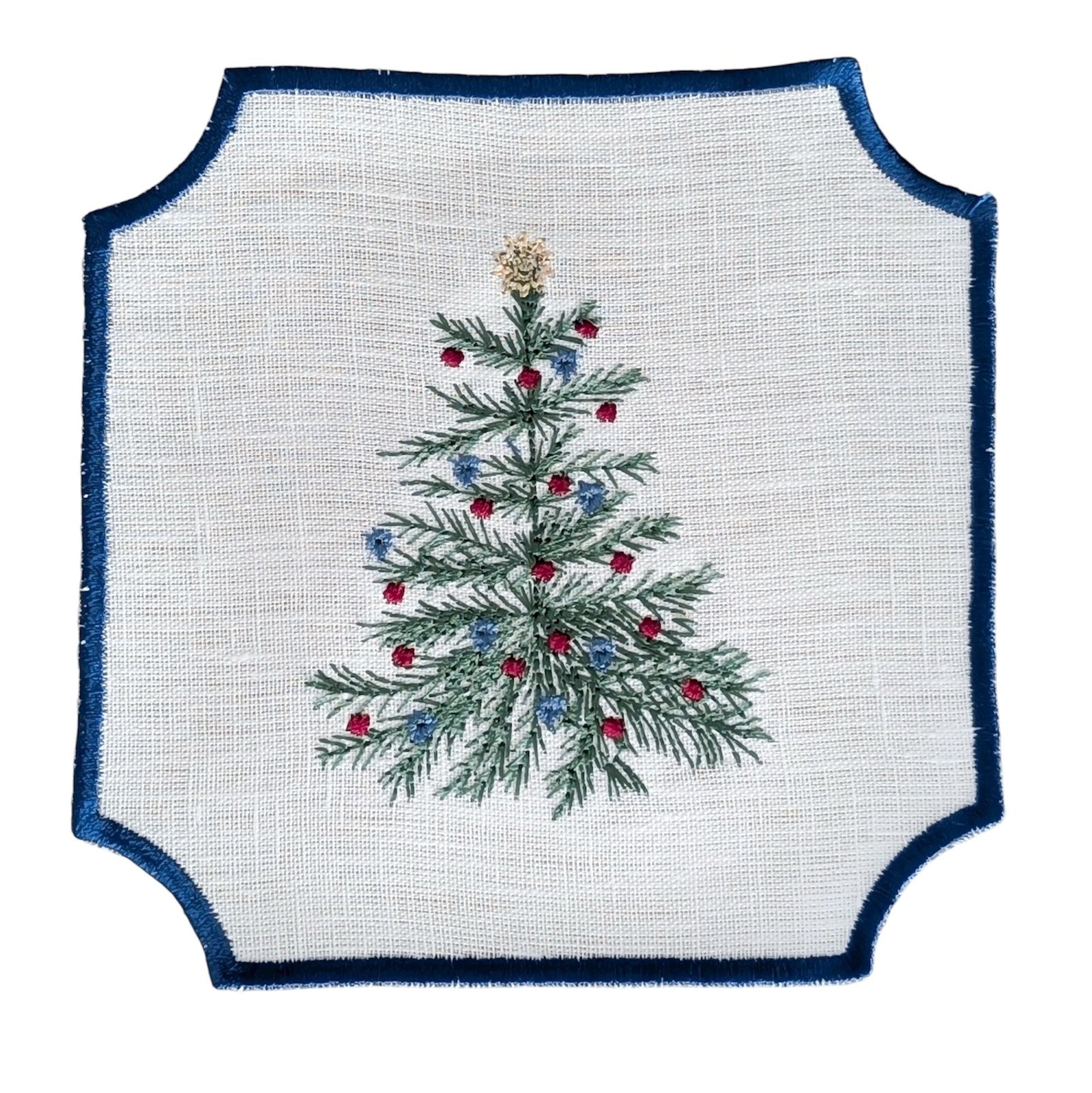 CHRISTMAS HOME - Christmas Embroidery Cocktail Napkin Set (set of 6)