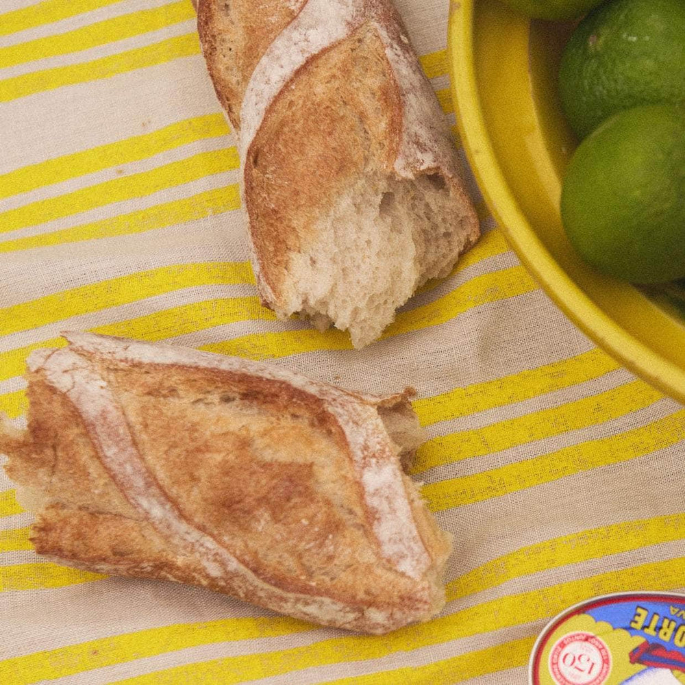 Lemon Striped Tablecloth