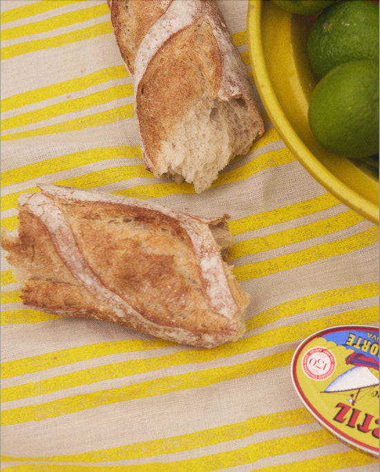 Lemon Striped Tablecloth