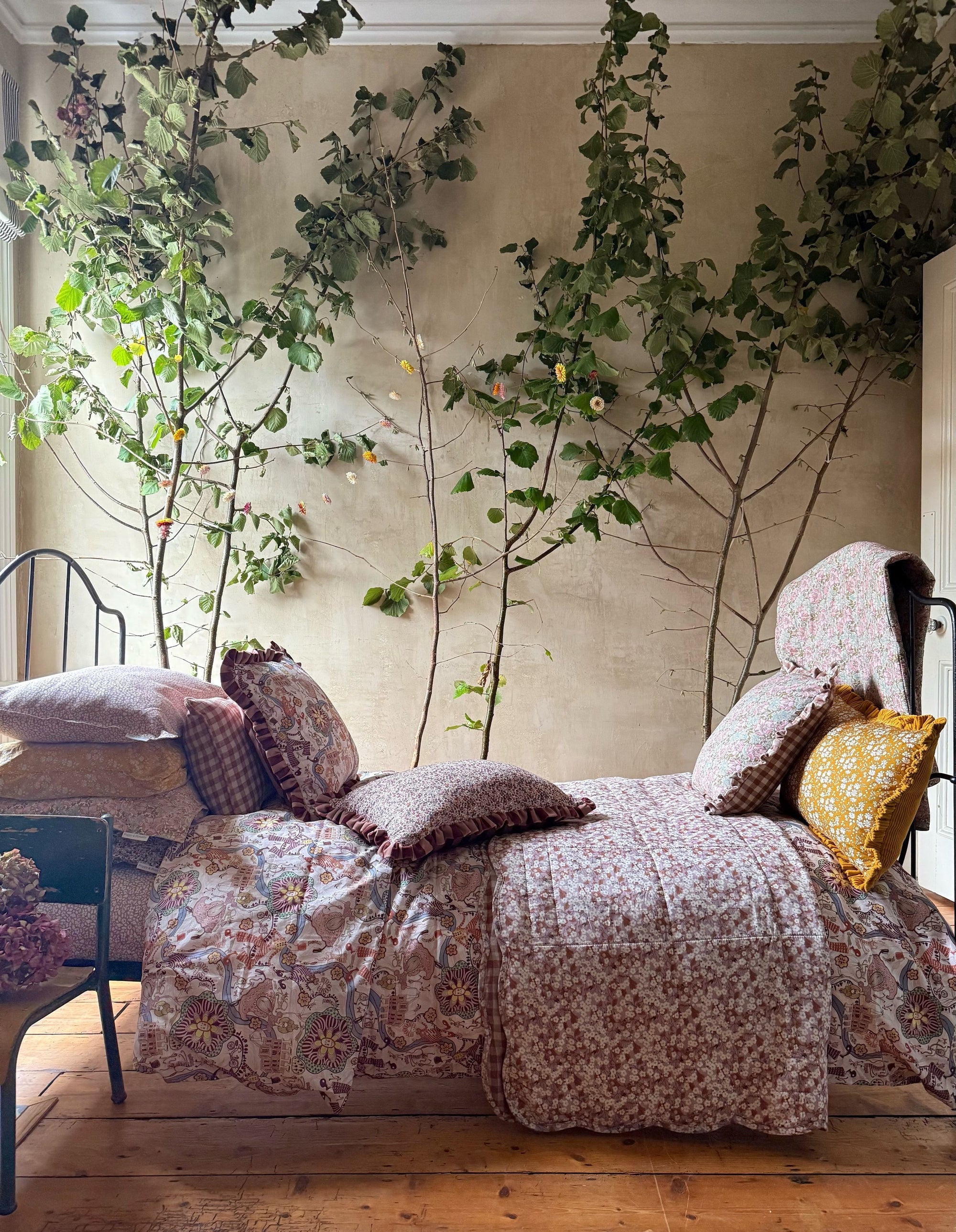 Cord Cushion made with Liberty fabric 'Capel'