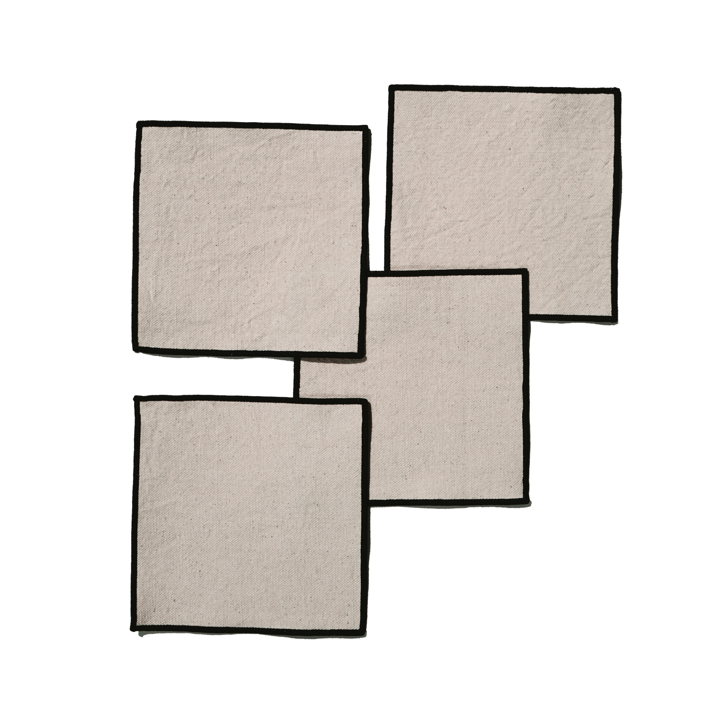 Cream Burlap Noir Cocktail Napkins | Set of 4