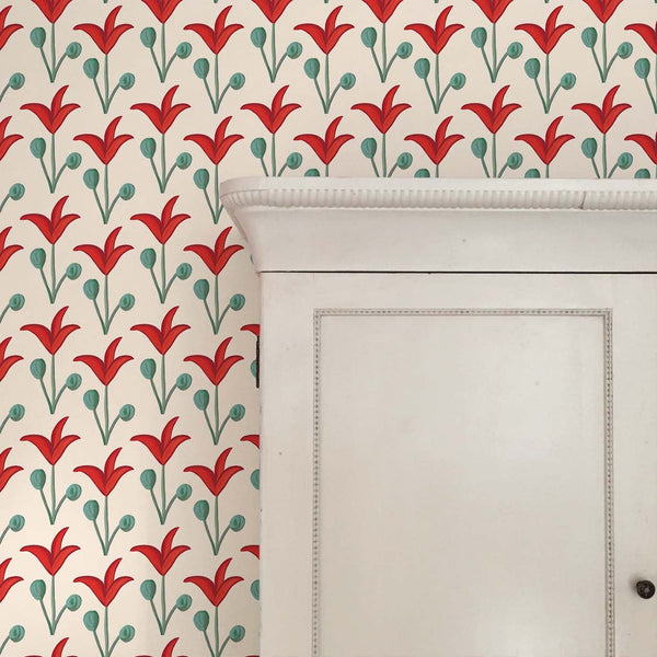 Spring Rhythm Wallpaper - Red
