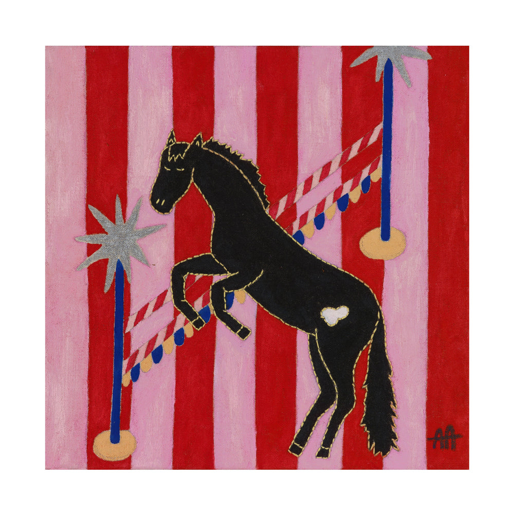 Striped Horse Pink - Limited Fine Art Print