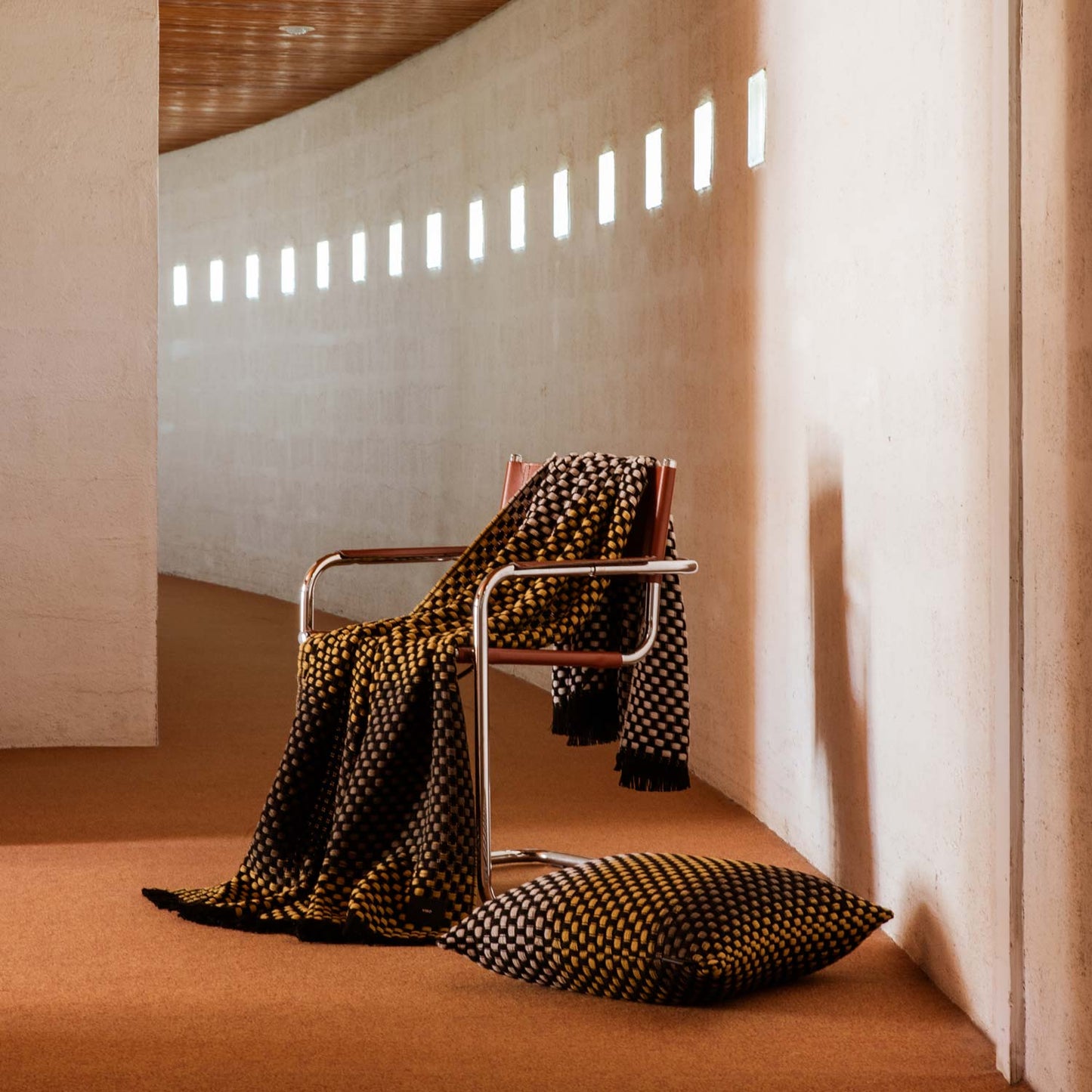 Basketweave Blanket Mustard
