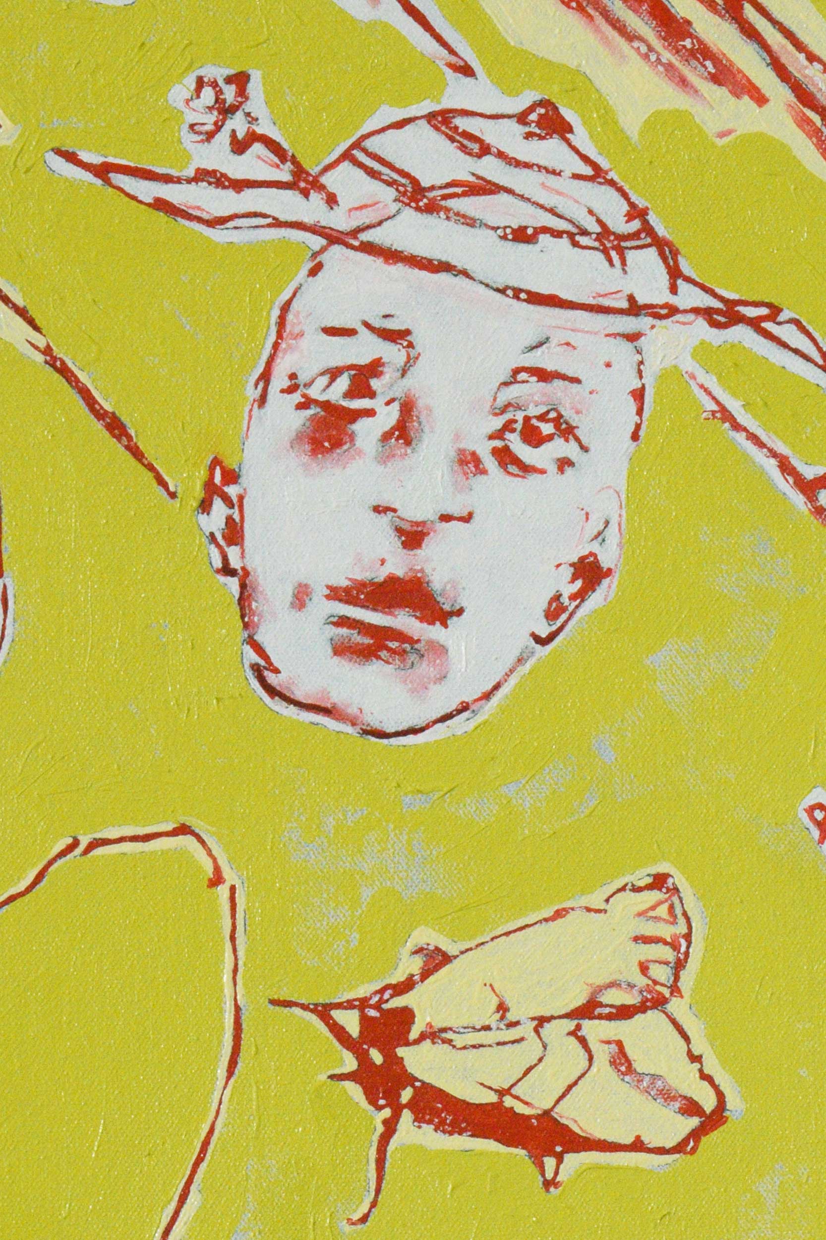 A Green Moth Came to Tea Original Painting