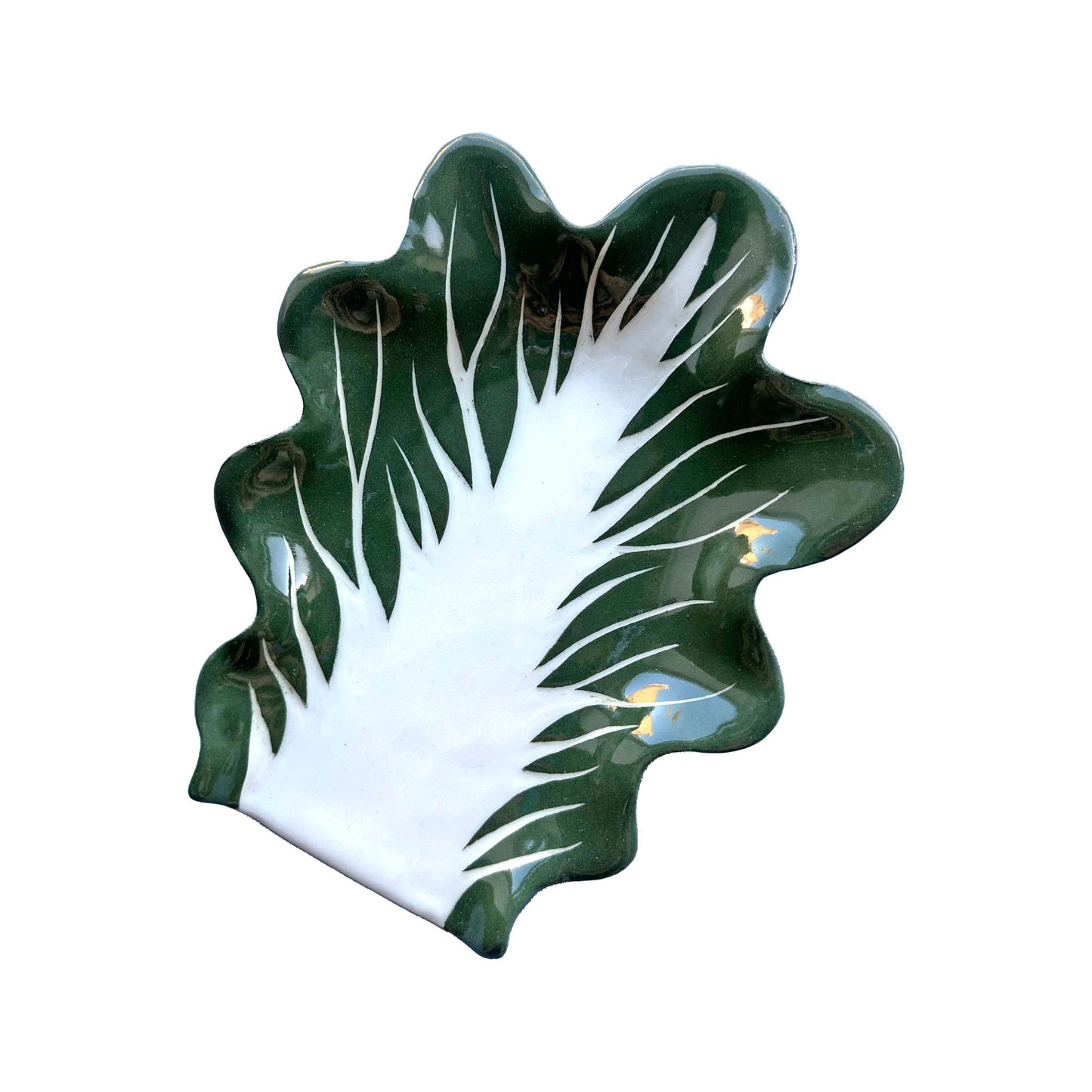 Radicchio Leaf Spoon Rest - Dark Green