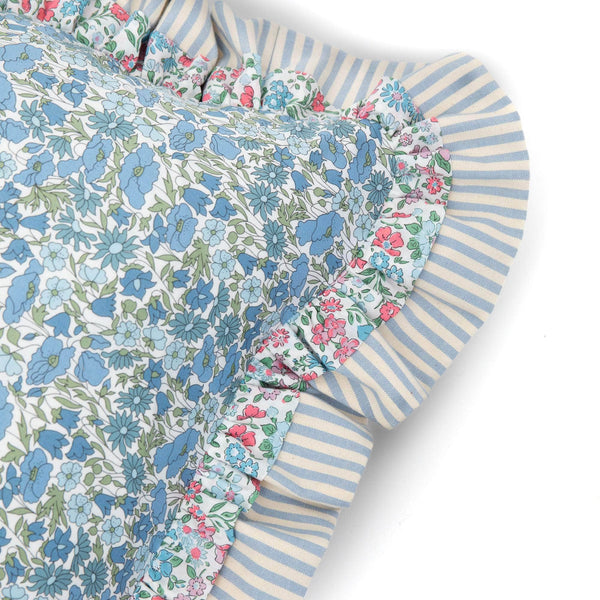 Double Ruffle Cushion made from Liberty Fabrics