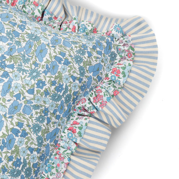 Double Ruffle Cushion made from Liberty Fabrics